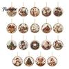 Office Holiday Decorations Christmas Acrylic Hanging Ornament, 2D Flat Double Side Printed Ornaments Santa Snowman Pendant for Tree Window,