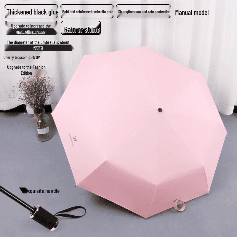 Vindtät Dubbelanvändning UV-skydd Parasoll: Svartlim Sol- eller Regnskärm, Kreativ Design för Män & Kvinnor, Studentvänlig Dubbelvikbar