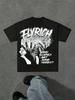 Fly Rich Graphic Tee Unisexs Summer Printed Round Neck Casual Short Sleeved Tshirt Unisex Suitable For All Seasons Black