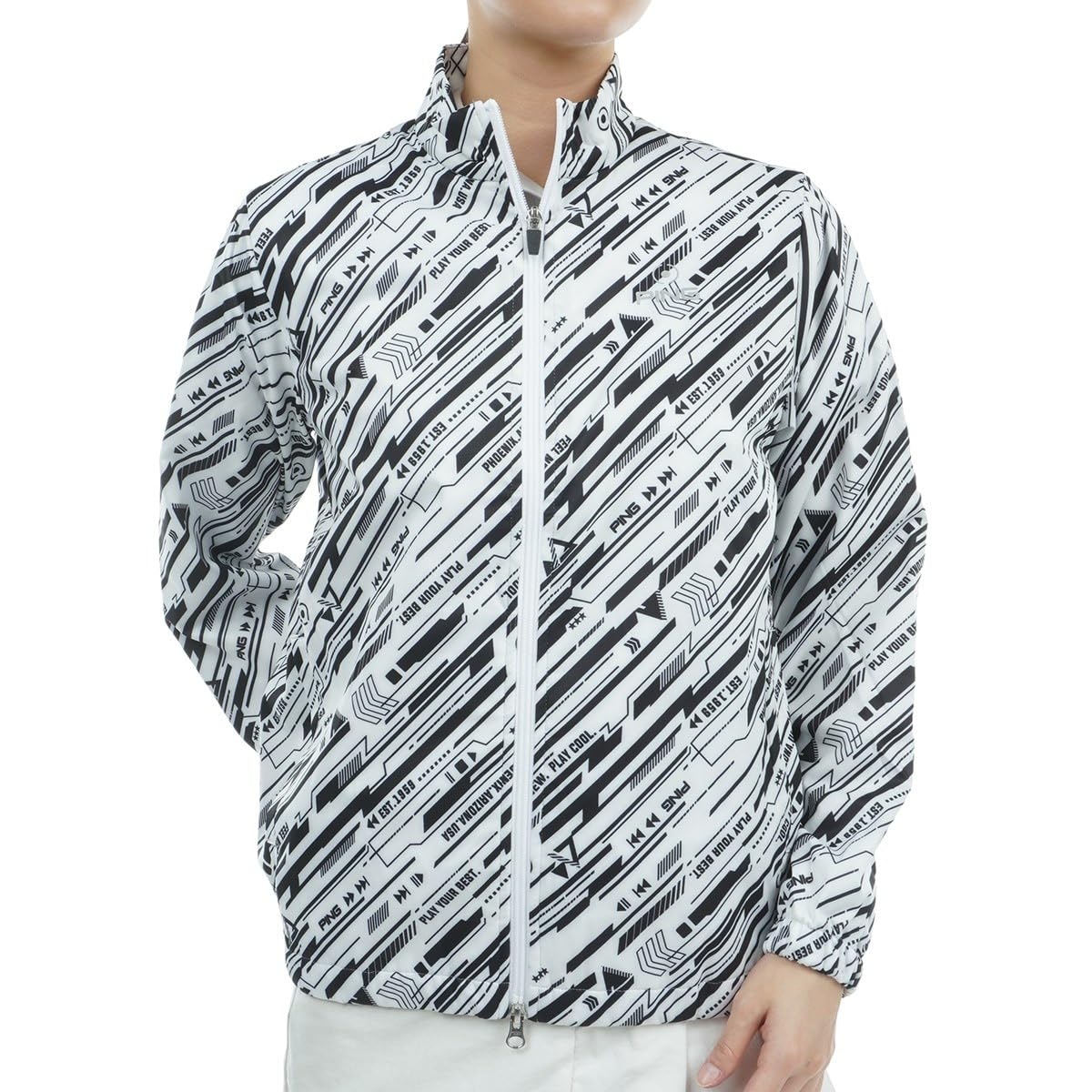 

[Pin Apparel] Женский водоотталкивающий блузон на молнии (Шаблон аудио плеера, 360 стрейч) Гольф 622-3220802 030Белый LL