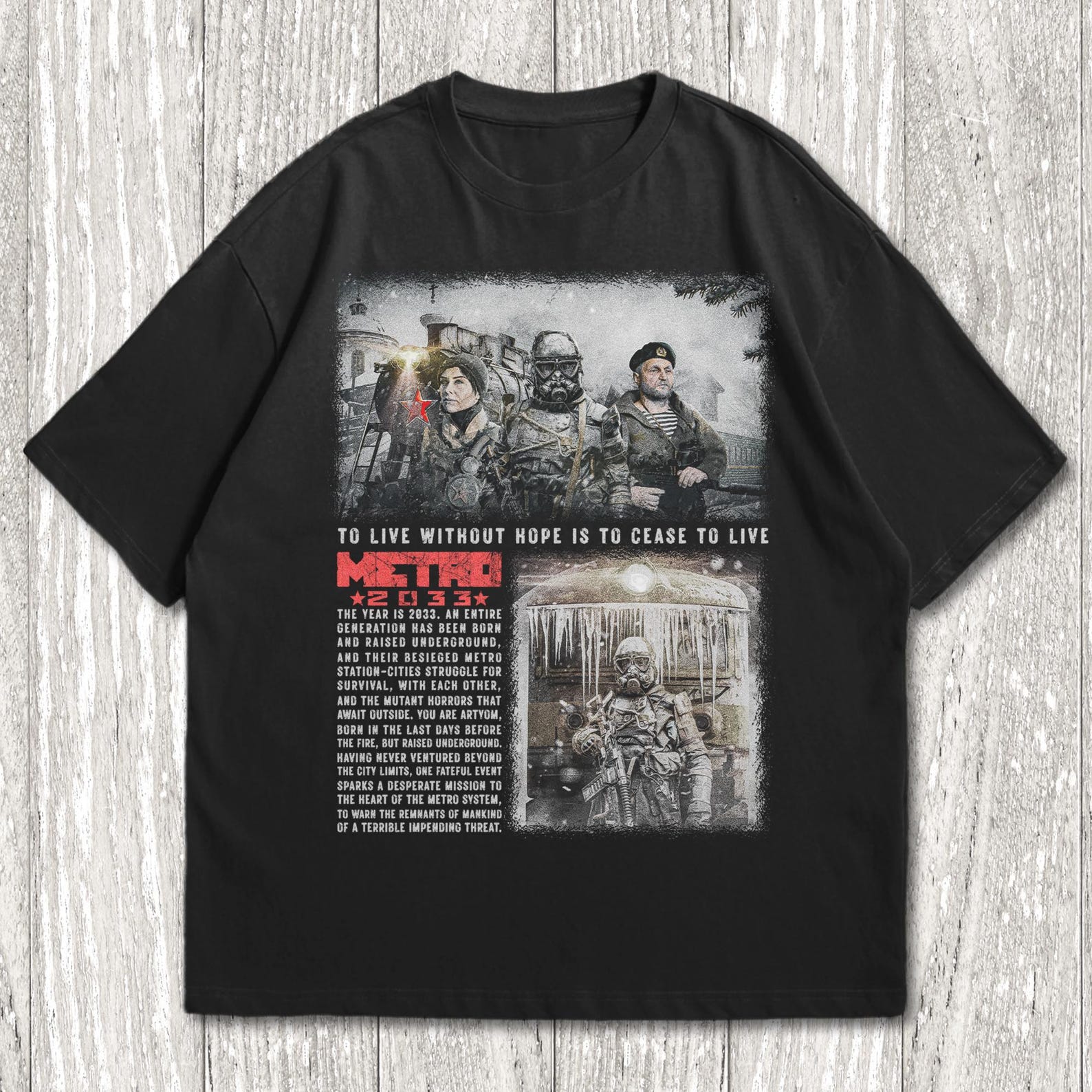 Metro 2033 Shirt, Horror Video Game Merchm Shouter Video Game T-Shirt S