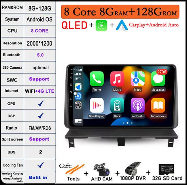 Car Radio For Peugeot Partner 1 2002-2008 PartnerOrigin 1 2008-2011 GPs Stereo Android AutoMultimedia Player Wifi BT