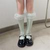 Mode Spitze Wadenstrümpfe Socken Atmungsaktive Lockere Socken für Mädchen Schleife Hohe Stiefelsocken Lange Kniehohe Strümpfe