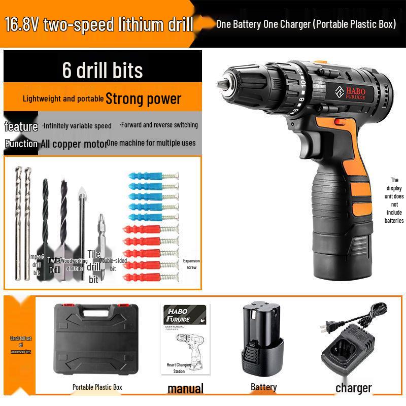 Rechargeable Multifunction Electric Drill & Impact Screwdriver Set