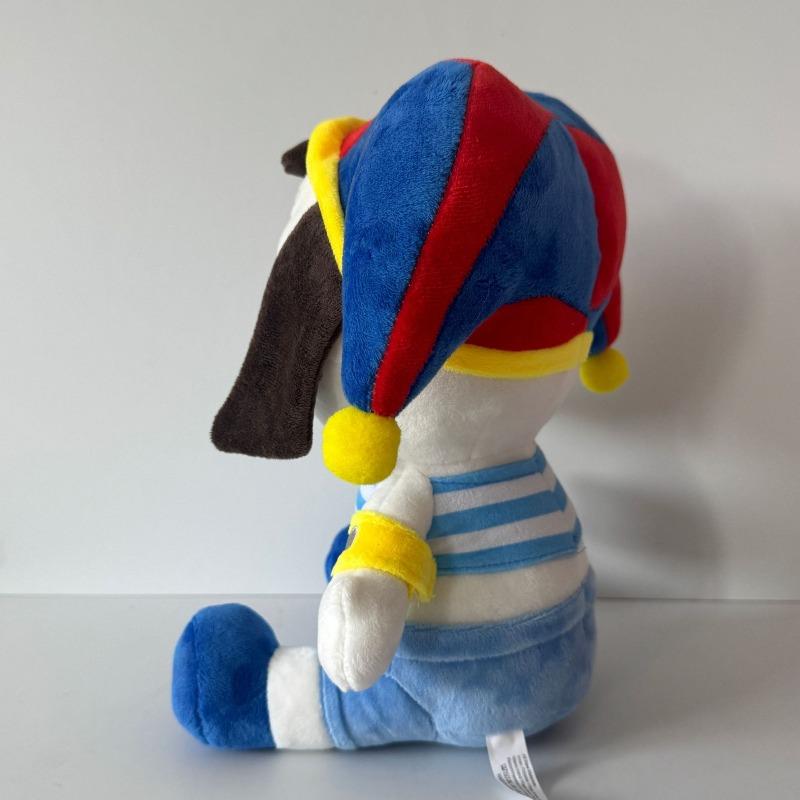 The Amazing Digital Circus Pomni Plush Doll Soft Stuffed Toy with Unique Blue White Outfit and Red Blue Eyes Cute Jester Figure for Fans Home Decor