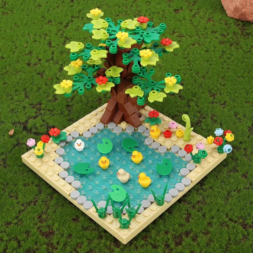 Diy Fun Animal Ranch Building Block Scenes, Sheep Pig Farm And Cattle Moc Building Block Scenes, Building Block Accessories