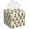 Black Cats Tissue Box Cover Square,Leather Tissue Holder with Bottom Belt,Waterproof Leather Facial Paper Organizer Tissue Box Cover for Home Office
