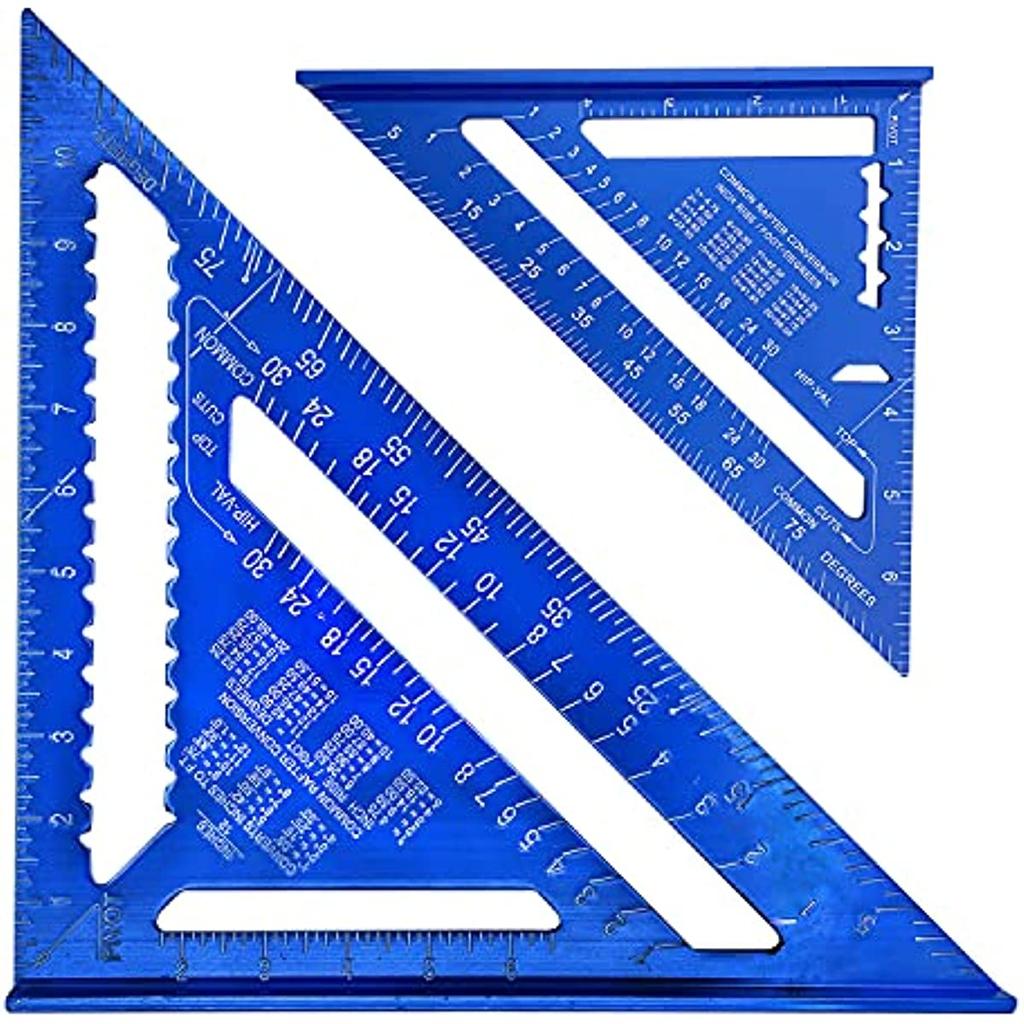 12 Inch Angle Ruler Metric / Imperial Aluminum Alloy Triangular Measuring Ruler Woodwork Speed Square Triangle Angle Protractor