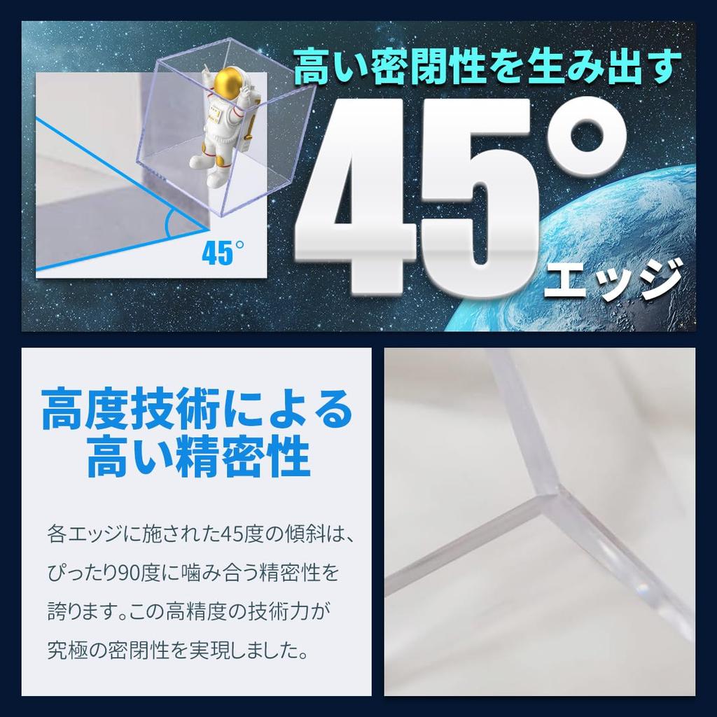Minoru Chemical Industry Co., Ltd. Minoru Cube UV UV Protection, Made in Japan, Transparent Display Case, Large, Long Size