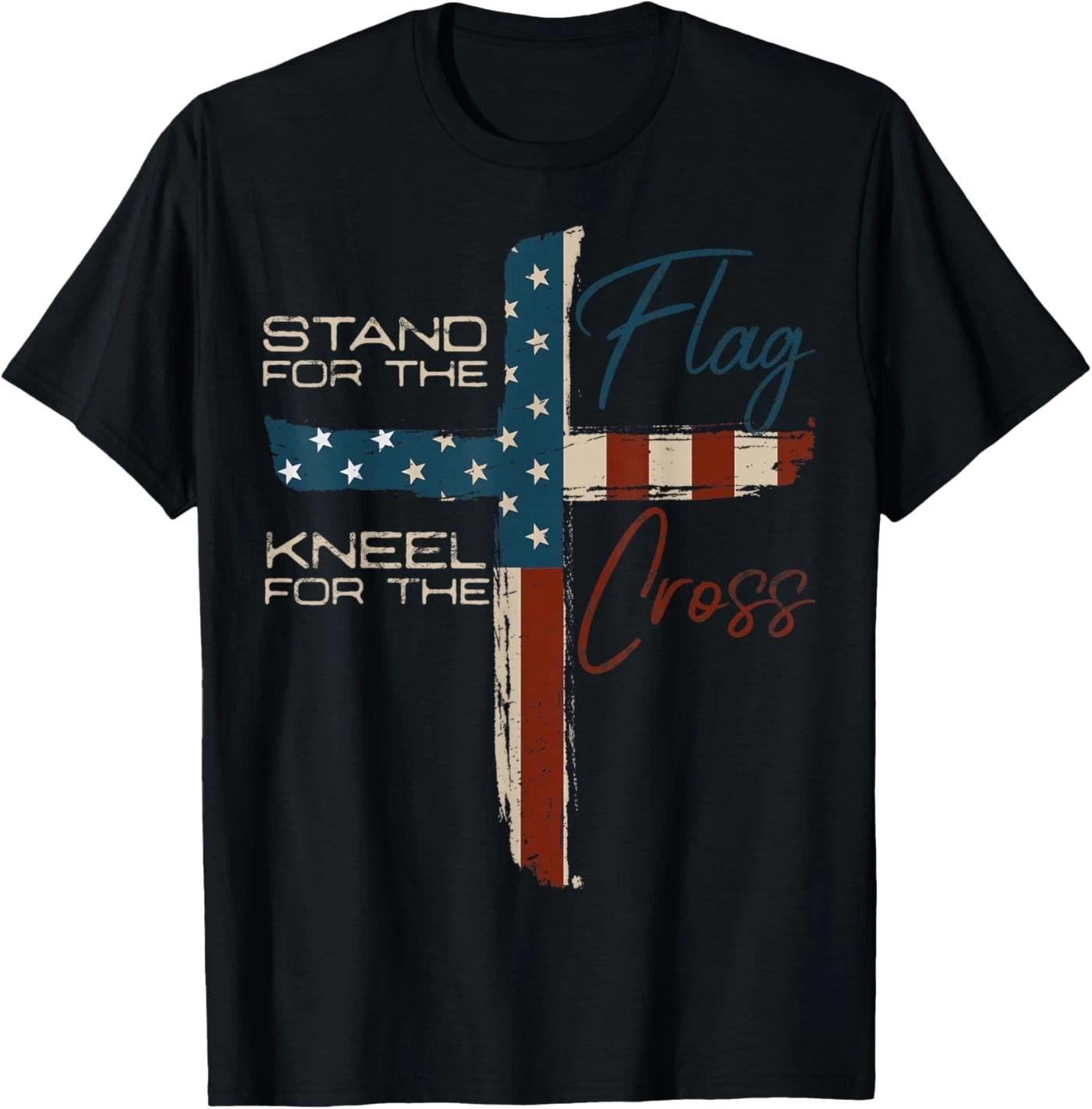 

USA Flag Religious Quote 4th of July Christian Faith T-Shirt S