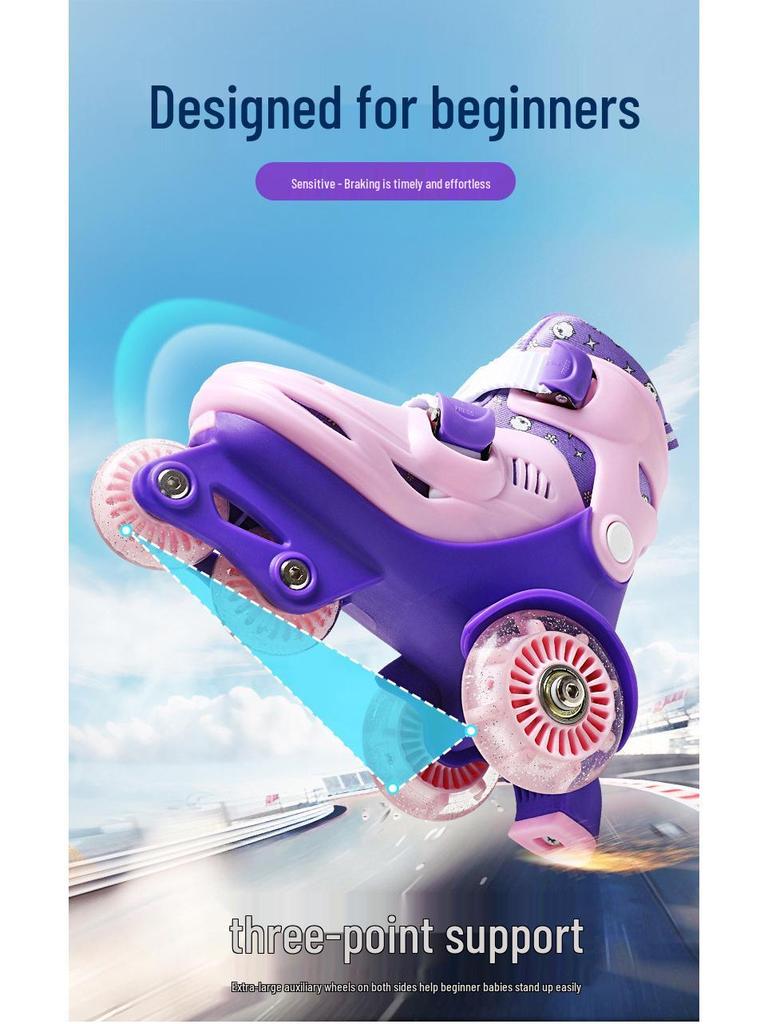 Beginner Children's Double Row Roller & Ice Skates