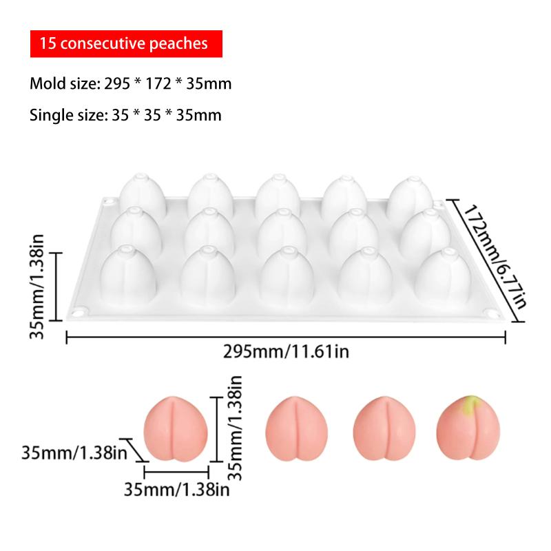 Silicone Fruit Peach Mold for Almond Mousse Cake Baking Flexible Nonstick Pan Home Kitchen Dessert Decoration