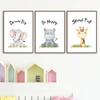 Lion Elephant Giraffe Zebra Monkey Hippo Nursery Wall Art Print Canvas Painting Nordic Poster Wall Pictures Baby Kids Room Decor