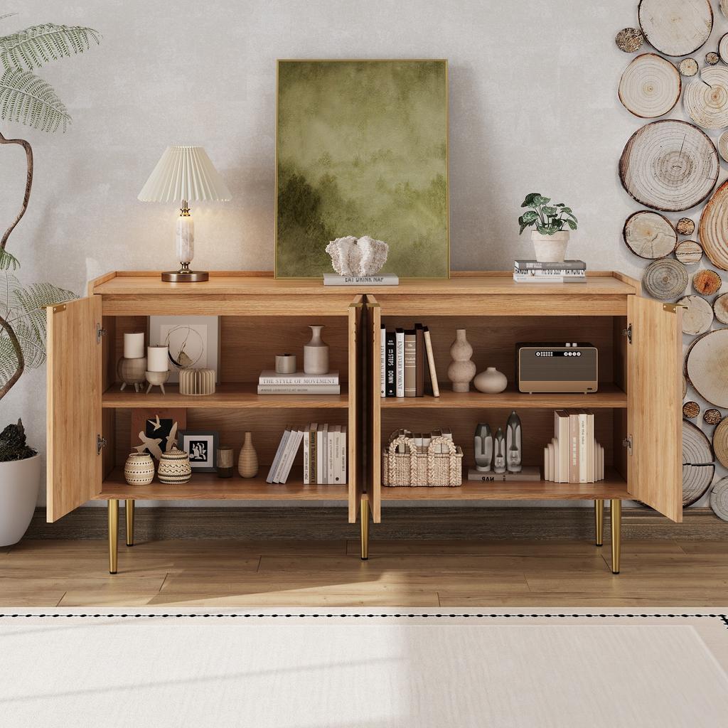 Modern and Simple Sideboard, Modern Sideboard Cabinet Sideboard Storage Buffet Living Room Set, 140L x 38W x 75H(cm)