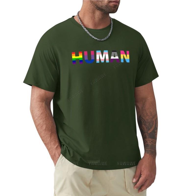 Human Pride Flags - We Are All Human - Rainbow, Pride, Human After All T-Shirt T Shirt Man Black T Shirts for Men