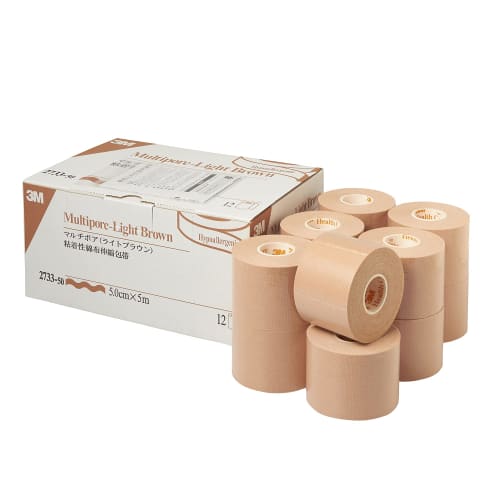 

Solventum Self-Adhesive Cotton Elastic Bandage, Multi-Pore, with Release Paper, Light Brown, Secure Fit, Medical Surgical Tape, 50mm x 5m, 12 Rolls, 2