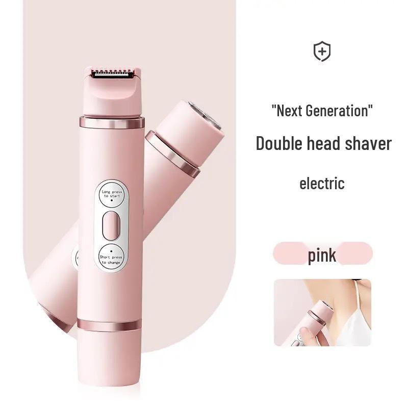 Dual-Head Electric Women's Hair Removal Shaver & Trimmer for Body and Pubic Hair