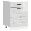 VidaXL Armoire de cuisine Kalmar blanc brillant bois ingénierie, meuble d'évier, meuble de cuisine avec tiroir, meuble de 854281