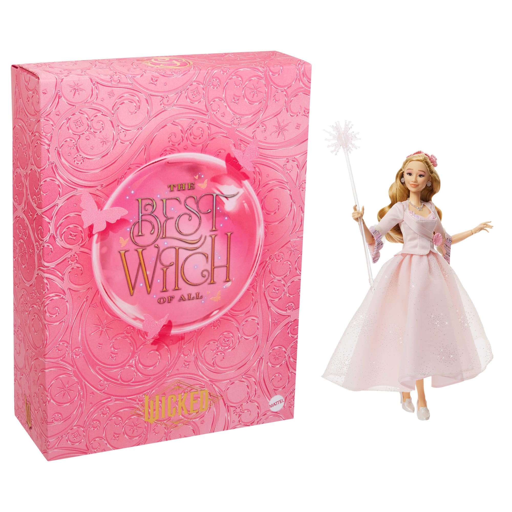 Mattel Universal Pictures  Wicked: Glinda fashion doll with removable outfit inspired by the movie. Amazon exclusive.