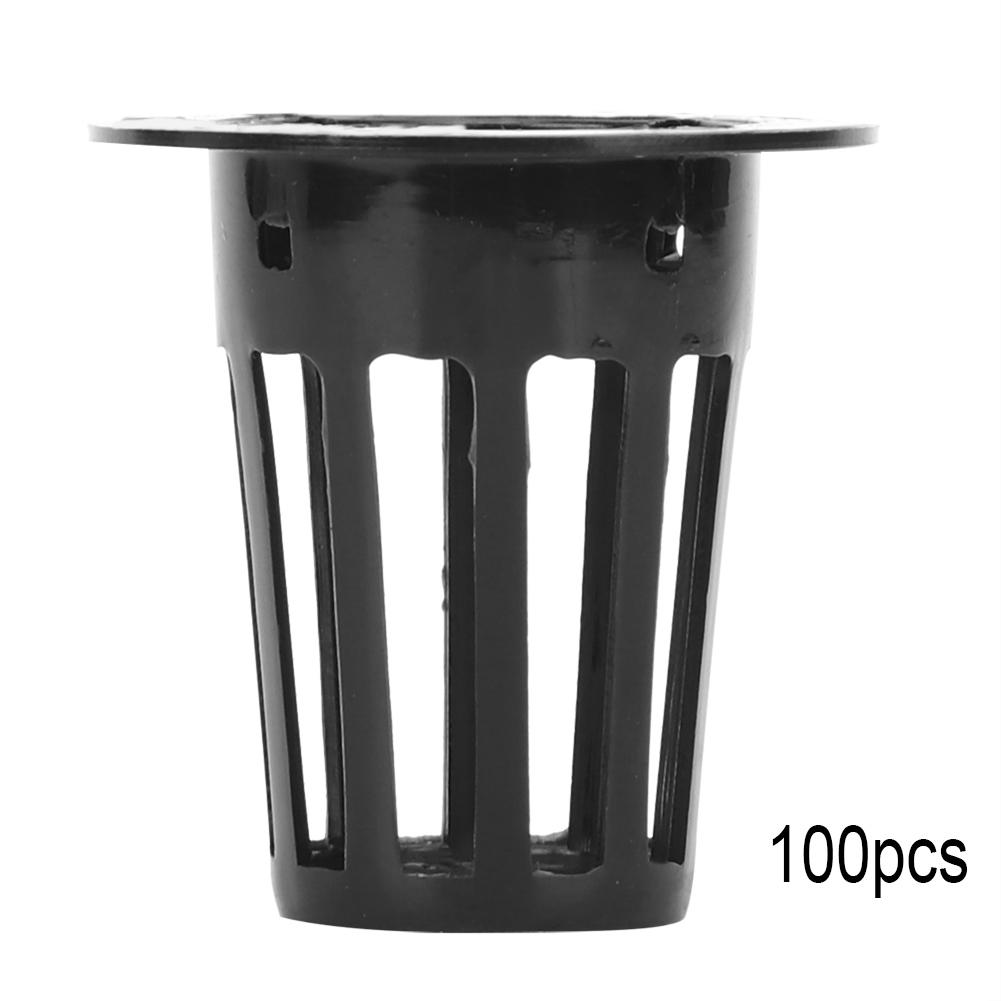 

100 шт. Тепличный сетчатый горшок для гидропоники, беспочвенное выращивание растений, корзина для выращивания цветов, белый чёрный