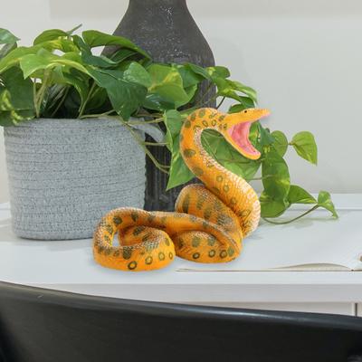 Python Model Realistic Miniature Figurine PVC Solid Model Spoof Trick Toy Lifelike Giant Snake Figurine Wild Reptile Animal Model Halloween Gift