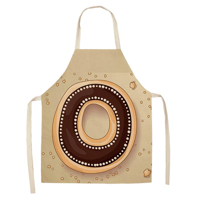 Avental de cozinha com estampa de alfabeto, avental sem mangas de linho para crianças, para cozinhar, churrasco, ferramentas de limpeza doméstica, 47x38cm, 68x55cm