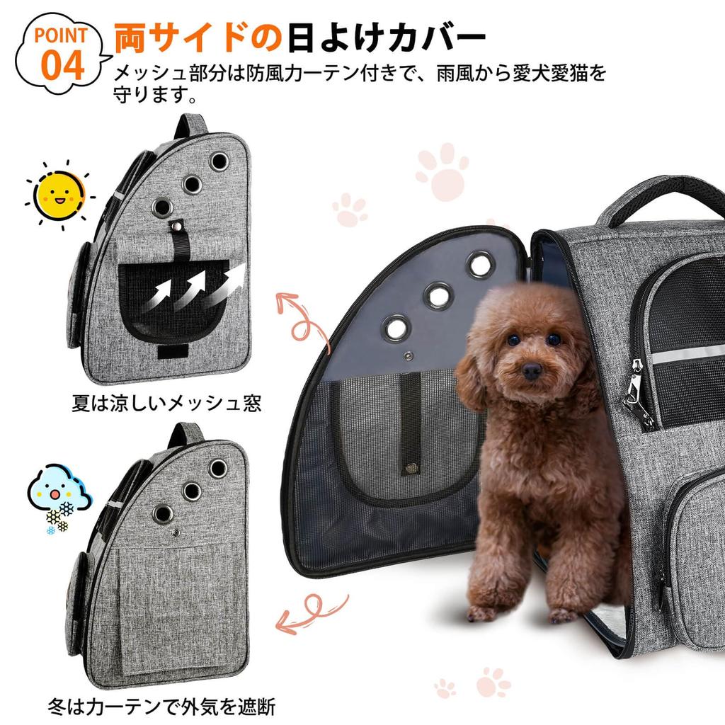 for Okiki Large Capacity Dog and Cat Carrier Backpack with Locking and Reflective Foldable Pet Carrier for Small Dogs and Small Ideal for Hospital and