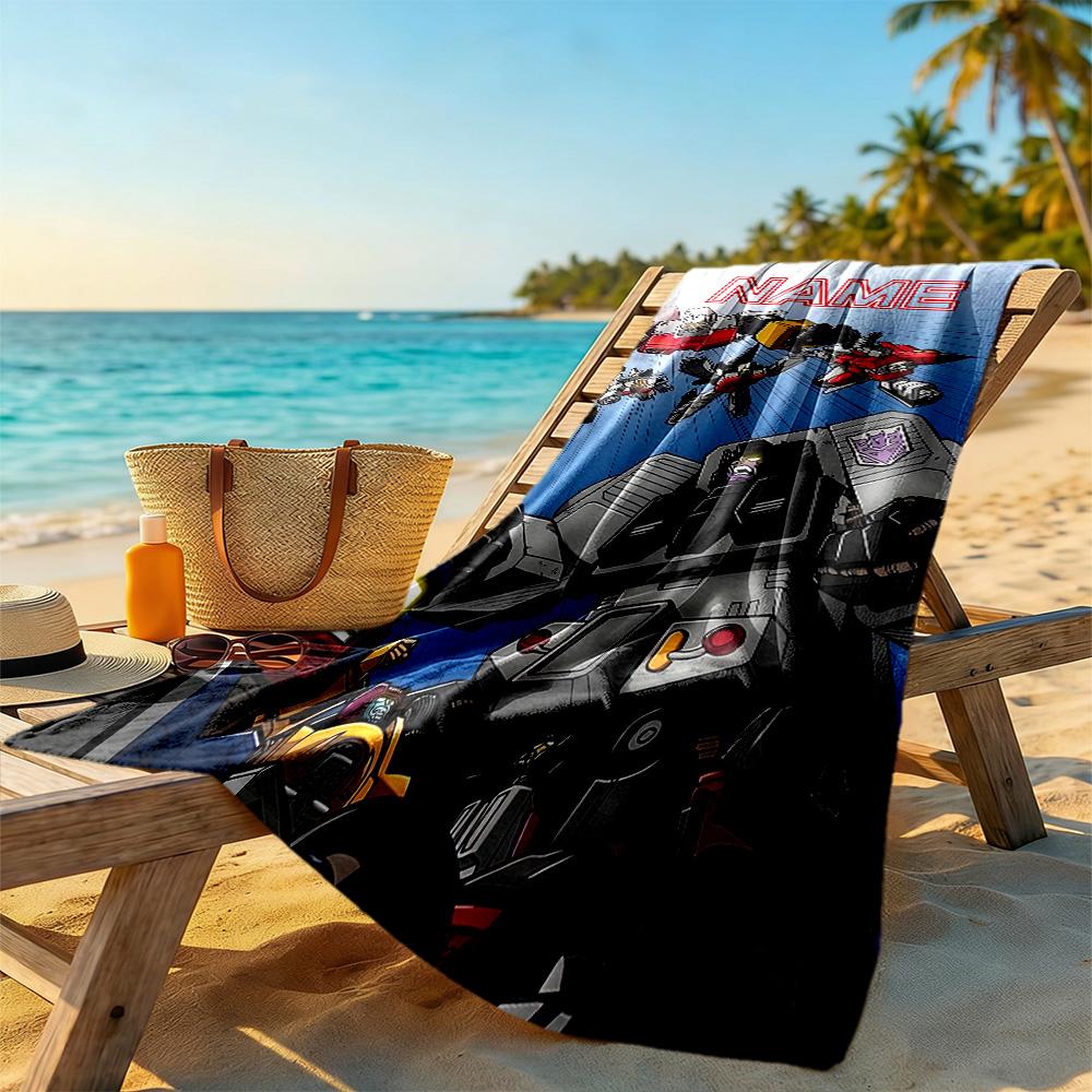 Love Transformers Customized Name Beach Towel Quick-Dry Soft Microfiber Perfect for Traveling Yoga Camping and Swimming