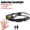 Sensor Headlamp COB LED Head Lamp Flashlight USB Rechargeable Head Torch 5 Lighting Modes Head Light with Built-in Battery