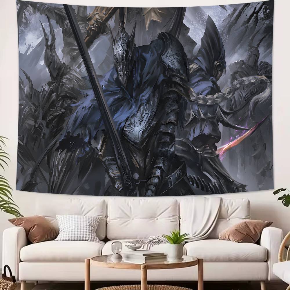 TOP Soul Like Action Game Cool Soul Dark AArtoriasS Knight the AAbysswalkerS Large Tapestry Wall Rugs Dorm Art Home Decor Wall