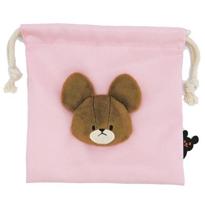 Nakajima Corporation The Bear School Boa Face Drawstring Bag Pink 176615-22