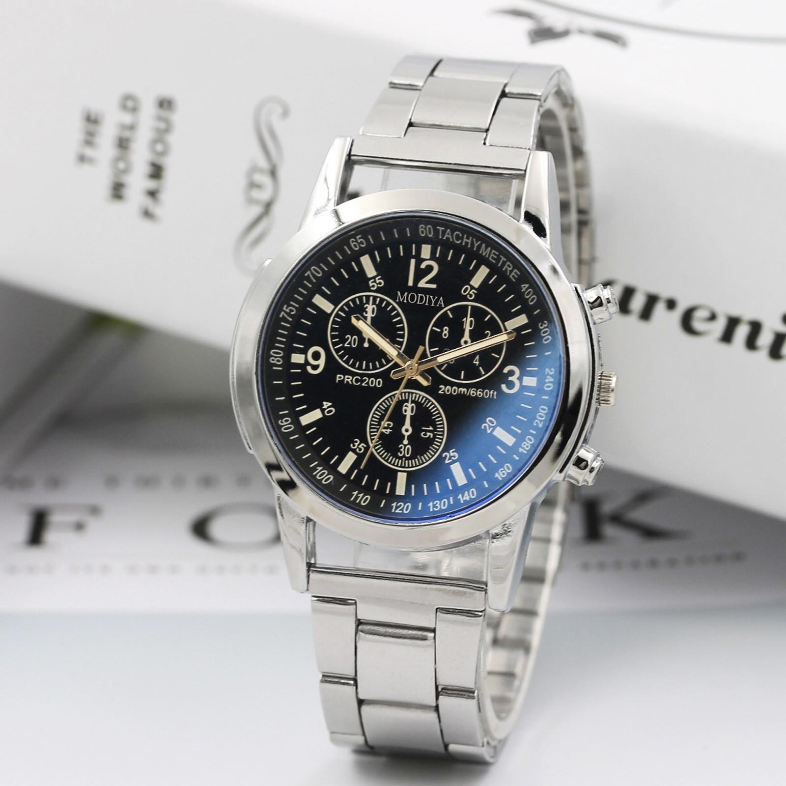 

Мужские стальные полоски, повседневные модные часы с ремешком для часов для подарков One Size чёрный