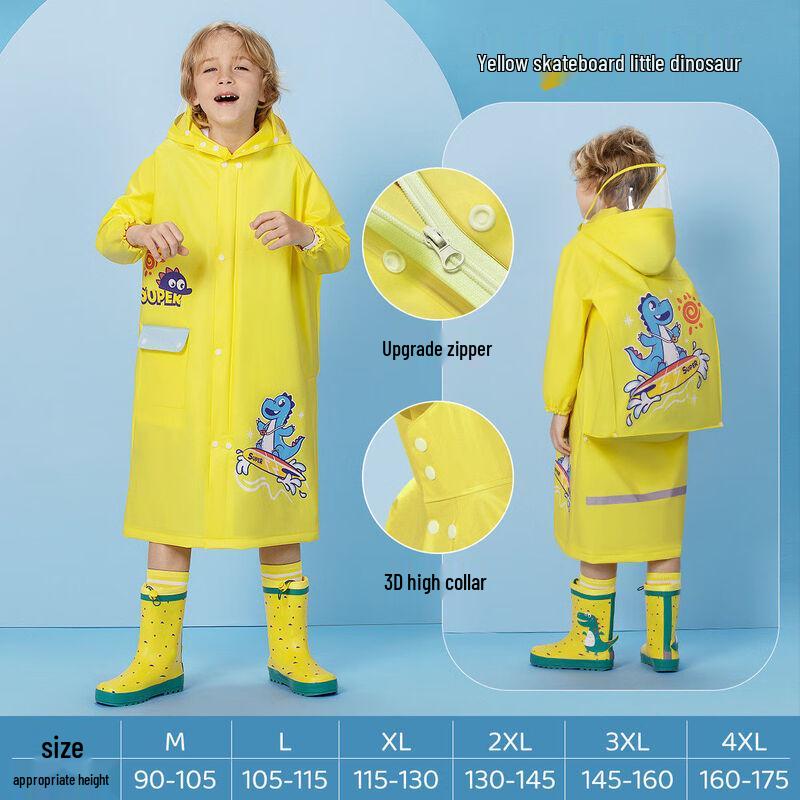 Children s EVA Raincoat with Backpack Slot