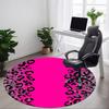 1pc Pink Leopard Print Office Round Rug, Carpet for Office, Gaming, Lightweight Round Floor Mat Yy260208037
