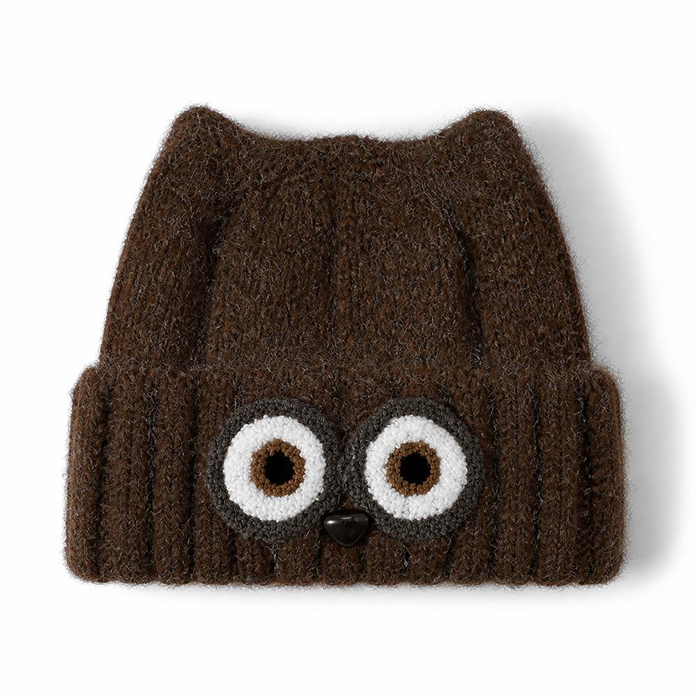 Winter hat fleece thickened windproof and cold protection ear protection knitted hat for men and women cute versatile warm and comfortable wool hat