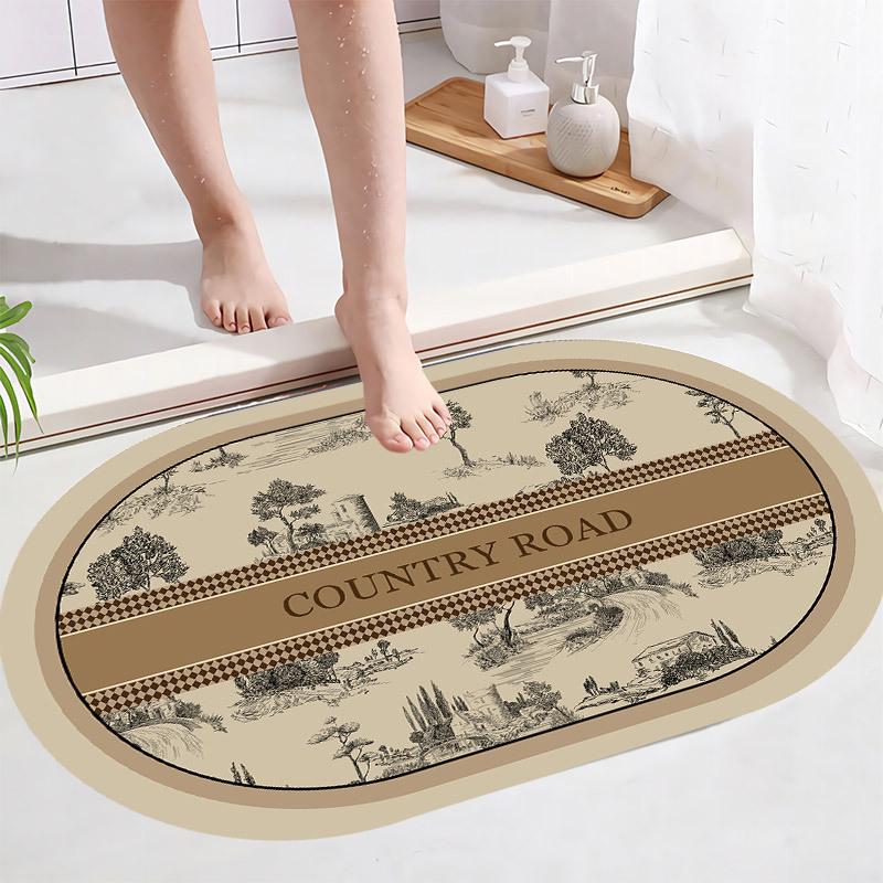 Toilet Absorbent Floor Mat Bathroom Door Absorbent Anti Slip Foot Mat Toilet Carpet