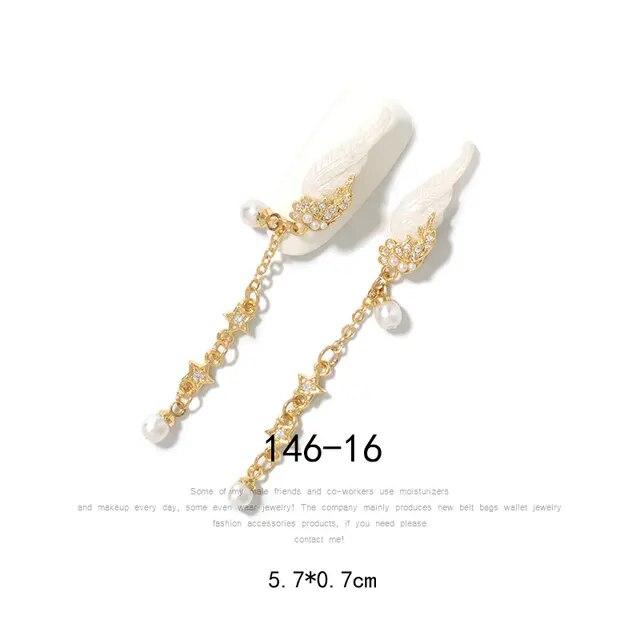 Un morceau de strass brillants en Zircon pour Nail Art, diamants de luxe, chaînes à pampilles, bijoux en perles, décorations d'ongles, accessoires de manucure