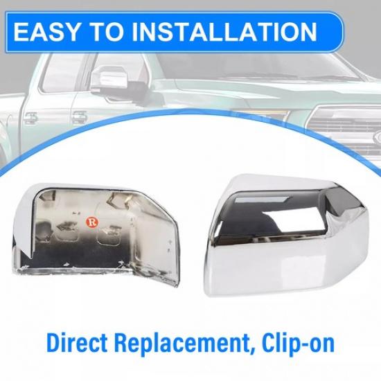For 2015- Ford F150 Top Chrome Pair Replacement Mirror Covers Caps F-150