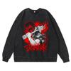 Schwergewicht 360g Gewaschener Vintage Berserk Anime Streetwear Baumwolle Pullover Hoodie Herren