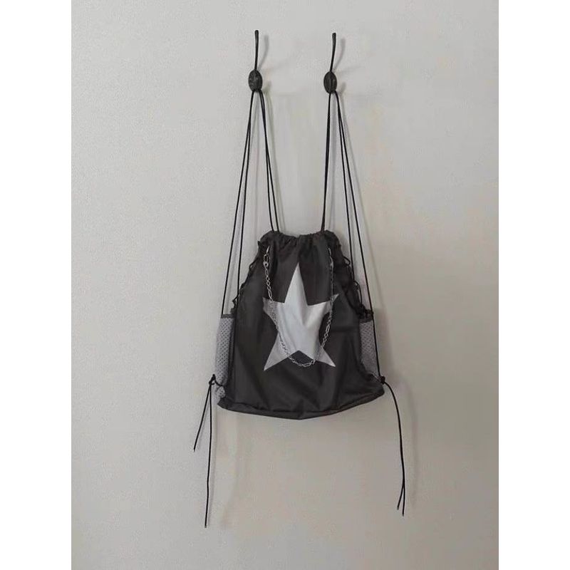 

Y2g Sweet Cool Gyaru XINGX Bag Female Students Go out Stain-Resistant Pull-belt Backpack 2025 New All-Match Drawstring Bag Star drawbag