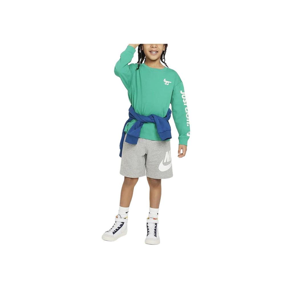 Nike Letter Round Neck Casual Long Sleeve T-Shirt Kids tops Stadium-Green HF2244-324