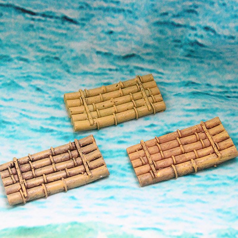 

Moss Micro Landscape Ecological Bottle Gift Ornament Resin Mini Bamboo Raft Ornament