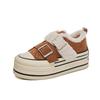 Leather little white shoes women's 2025 winter new thick-soled muffin shoes women's velvet thermal board shoes casual versatile women's shoes