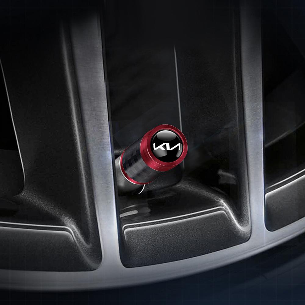AABJC1 New 3D Car Accessories Wheel Carbon Fiber Valve Caps Stem Case For KIA GT Line Forte Seltos K5 Sportage Ceed Soul Cerato Sedona