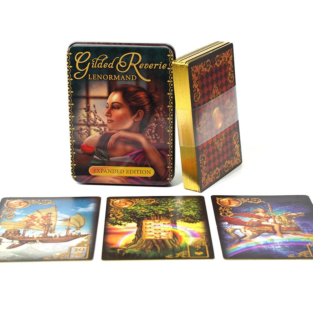 Gilded Reverie Lenormand Tarot Deck Vergulde Rand voor Waarzegspel Kaart