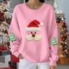 Ladies' Casual And Fashionable Round Neck Top With Christmas Print Hooded T-shirt Long Sleeved Sweatshirt