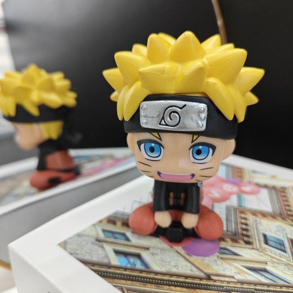 Naruto Shippuden Q Version Sitting Figure – Kakashi & Naruto, Car & Desktop Decor, Anime Collectible Gift
