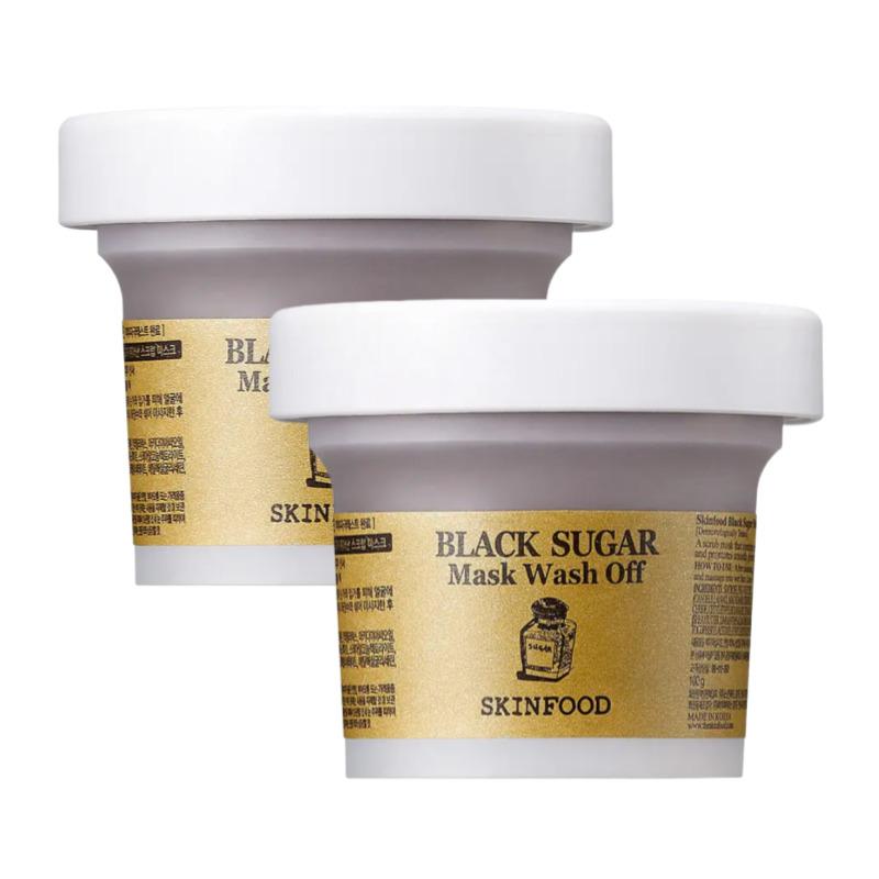 SKINFOOD Black Sugar Mask Wash Off 120g Double Set (2 × 120g)