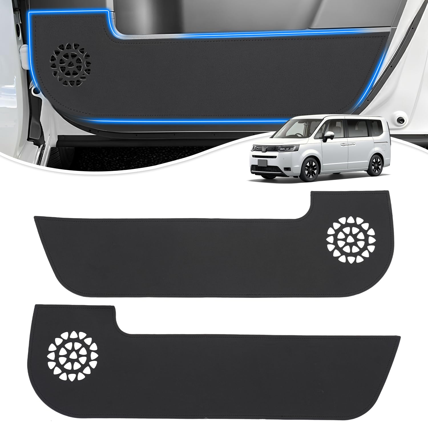 

Cartist Door Kick Door Trim Guards for the New Step Wagon and Step Wagon and Spada 2022 RP Custom Designed for PU Leather Door Trim Covers for Stain чёрный