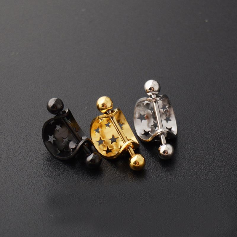 16G Stainless Steel Ear Piercing Horseshoe Shield Cuff Ear Helix Cartilage Cuff Ring Earrings Body Jewelry Piercing